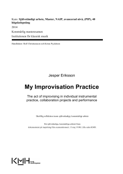 Jesper Eriksson, Examensarbete