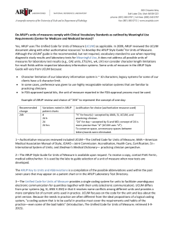 ARUP and The Unified Code for Units of Measure
