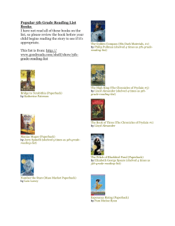 Popular 5th Grade Book List