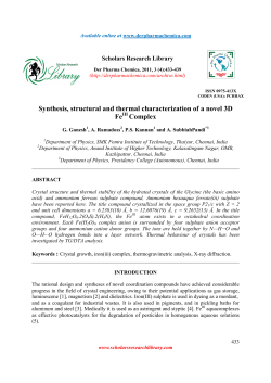 Synthesis, structural and thermal characterization of a novel 3D FeIII