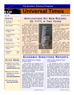 2011 - The Summer Science Program