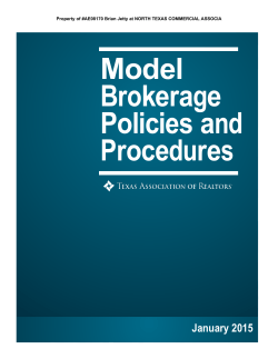 TAR Model Brokerage Policies and Procedures