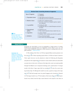 Review Chart: Correcting Sentence Fragments &copy;HMCo