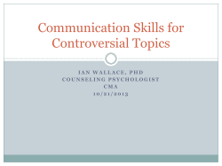 Communication Skills for Controversial Topics