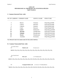 Handout 3 - Lipid chemistry