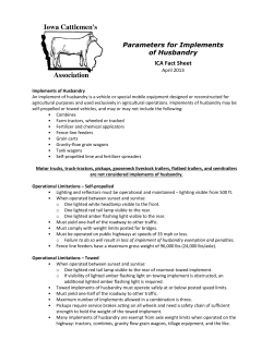 Parameters for Implements of Husbandry