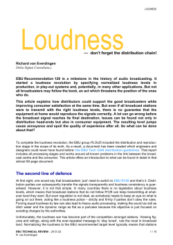 Loudness - don`t forget the distribution chain?