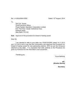 Procedure for Availing Start-up power for New Generating