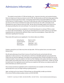 Admissions Information