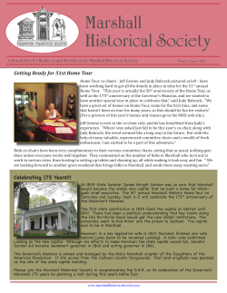 August - Marshall Historical Society