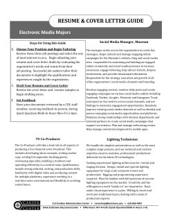 Electronic Media -Resume and Cover Letter GUIDE.pub