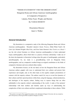 THESIS STATEMENTS‖ FOR THE DISSERTATION