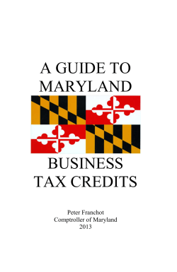 a guide to maryland business tax credits