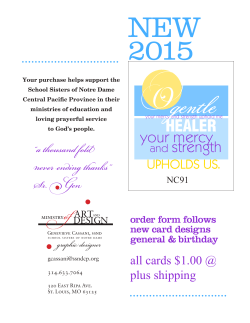 2015 New note cards - School Sisters of Notre Dame