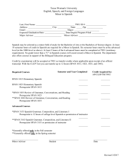 Minor in Spanish Form - Texas Woman`s University