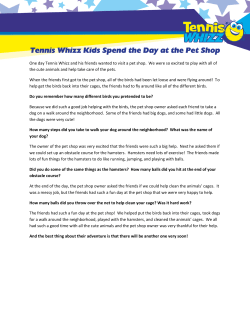 Tennis Whizz Kids Spend the Day at the Pet Shop