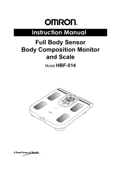 Instruction Manual Full Body Sensor Body Composition Monitor and