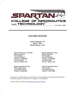 COLLEGE CATALOG - Spartan College of Aeronautics and