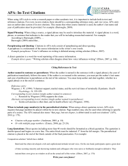 APA: In-Text Citations