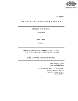 No. 93609-9 THE SUPREME COURT OF THE STATE OF
