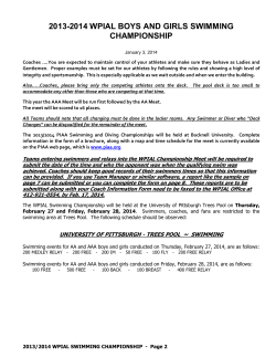 2013-2014 WPIAL BOYS AND GIRLS SWIMMING CHAMPIONSHIP