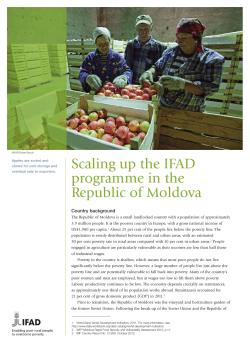 Scaling up the IFAD programme in the Republic of Moldova