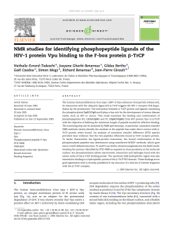 NMR studies for identifying phosphopeptide ligands of the HIV