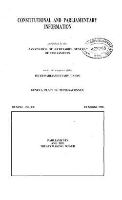 Parliaments and the treatymaking power