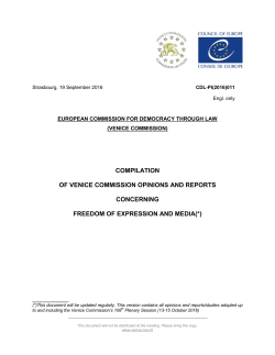 Compilation of Venice Commission Opinions and Reports