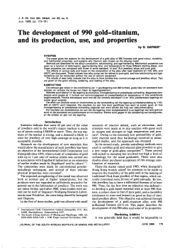 The development of 990 gold-titanium, and its production
