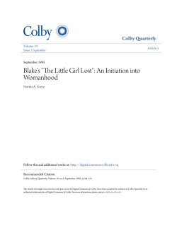 Blake`s "The Little Girl Lost": An Initiation into Womanhood