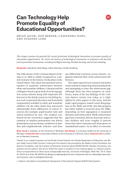 Can Technology Help Promote Equality of