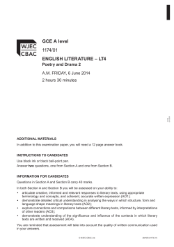 GCE A level 1174/01 ENGLISH LITERATURE – LT4