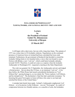 Lecture by the President of Iceland Guðni Th. Jóhannesson