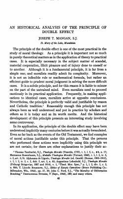 An Historical Analysis of the Principle of Double Effect