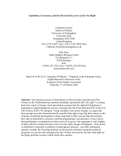 Capitalism, Consensus, and the Electoral Successes of the Far