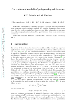 arXiv:math/0701387v2 [math.CV] 8 Aug 2007
