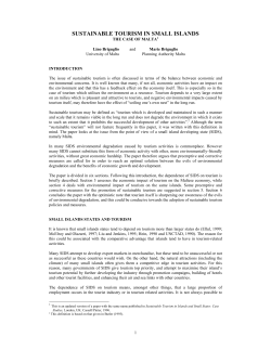 Sustainable Tourism in Small Islands
