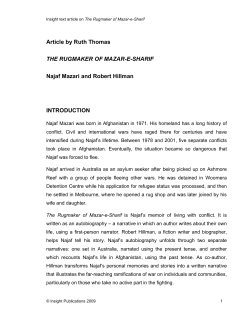 THE RUGMAKER OF MAZAR-E-SHARIF