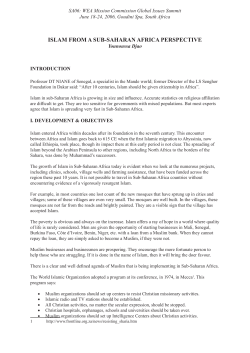 Islam from a sub-saharan afrIca perspectIve