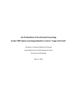 An Evaluation of Accelerated Learning in the CMU Open Learning