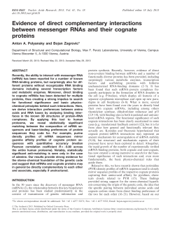 Evidence of direct complementary interactions between messenger