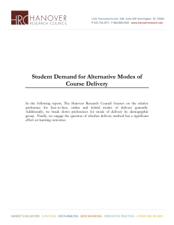 Student Demand for Alternative Modes of Course Delivery