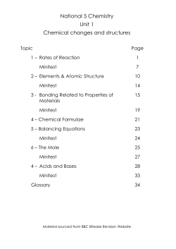 National 5 Chemistry Unit 1 Chemical changes and structures