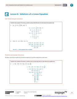 Lesson 6: Solutions of a Linear Equation