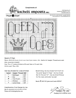 Queen of Oops Use two strands for cross stitches