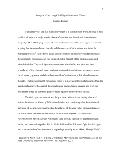 Analysis of the Long Civil Rights Movement Thesis