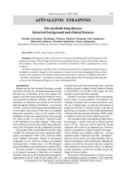 The alcoholic lung disease: historical background and