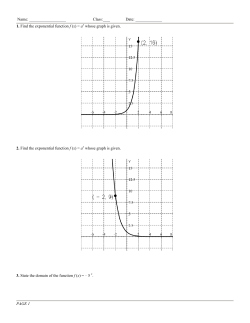 1. Find the exponential function f (x) = a whose graph is given. 2