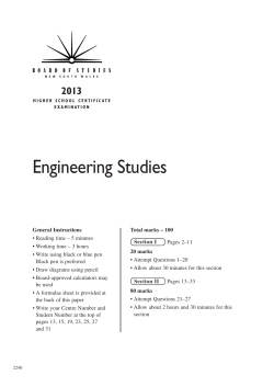 2013 HSC Engineering Studies